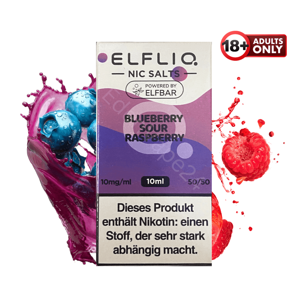 Elfbar Elfliq - Blueberry Sour Raspberry - 10mg Liquid - EdenVape24